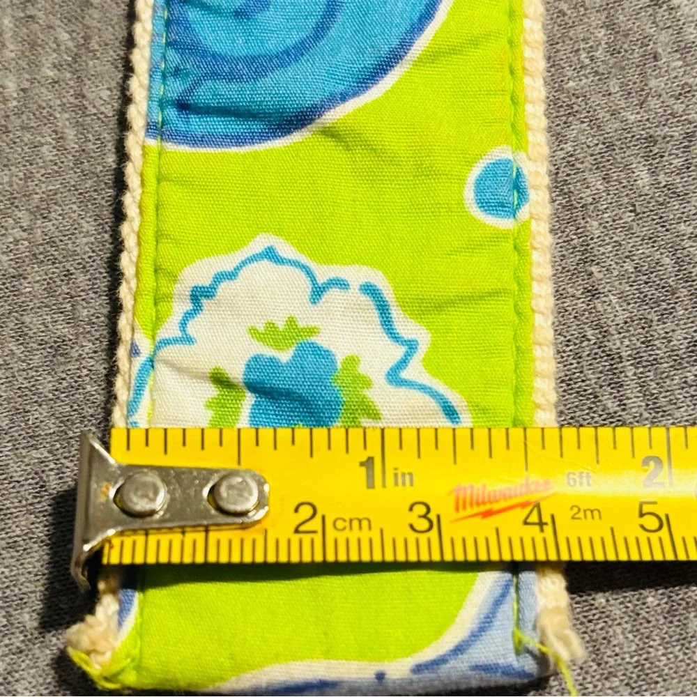 Lilly Pulitzer Blue and Green Canvas Belt 100%Cotton
